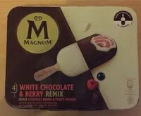 Mängden socker i Magnum Glace Bâtonnet Chocolat Blanc & Fruits Rouges Remix 4x85ml
