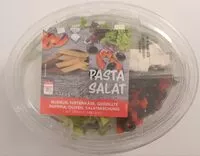 Mängden socker i Pasta Salat - Nudeln, Hirtenkäse, gegrillte Paprika, Oliven, Salatmischung