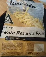 Mängden socker i Private Reserve Fries 3/8"