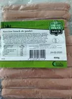 Mängden socker i Saucisse knack de poulet