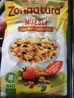 Mängden socker i Zonnatura Muesli Fruits rouges