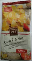 Mängden socker i De Rit Kartoffelchips Paprika,125 GR Packung