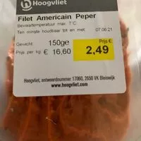 Mängden socker i Filet  americain peper