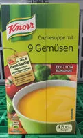 Mängden socker i Cremesuppe mit 9 Gemüsen