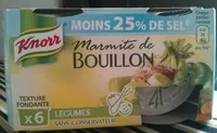 Mängden socker i Marmite de Bouillon Légumes (Moins 25% de sel)