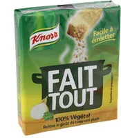 Mängden socker i KNORR Bouillon Cube Fait Tout 100% Végétal x10 100g