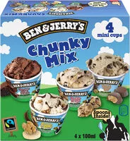 Mängden socker i Ben & Jerry's Glace Mini Pots Chunky Mix x4