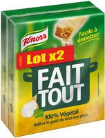 Mängden socker i Knorr Bouillon Cube Fait Tout 100% Végétal Lot 2x10 - 200g
