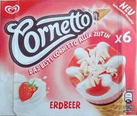 Mängden socker i Cornetto Erdbeer