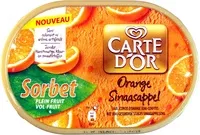 Mängden socker i Sorbet orange plein fruit Carte d'or