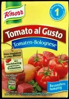 Mängden socker i Tomato al Gusto Tomaten-Bolognese