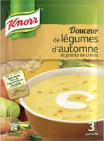 Mängden socker i Knorr Soupe Douceur de Légumes d'Automne 83g 3 Portions