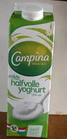 Mängden socker i milde halfvolle yoghurt