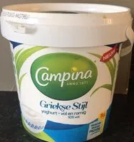 Mängden socker i Campina greek yugurt