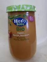 Mängden socker i Hero baby BIO pomme, pêche, banane