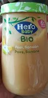 Mängden socker i Hero Baby bio poire, banane