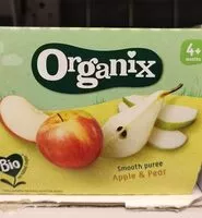 Mängden socker i Organix appel pear