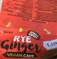 Mängden socker i Rye Ginger vegan cake