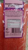 Mängden socker i Bandes citriques goût fraise