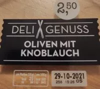 Mängden socker i Grüne entsteine Oliven mit Knoblauch