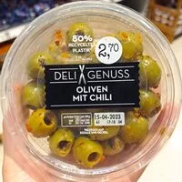 Mängden socker i Oliven mit Chili