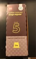 Mängden socker i Coffee capsules lungo regular