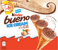 Mängden socker i KINDER Glace Cornet Mini Noisettes Chocolat