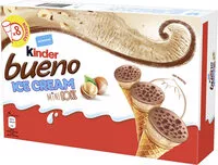 Mängden socker i KINDER Glace Mini Cone aux Noisettes et Chocolat x8