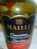 Mängden socker i Cornichons aux piments de Cayenne