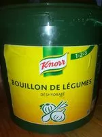 Mängden socker i Knorr 123 Bouillon de Légumes déshydraté seau 3kg