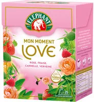 Mängden socker i Elephant Mon Moment Love Tisane Parfum Rose Fraise Cannelle Verveine 25 Sachets