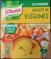 Mängden socker i Knorr Soupe Liquide Velouté de 9 Légumes Brique 30cl