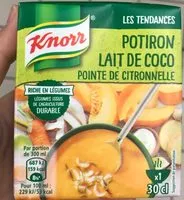 Mängden socker i Knorr Soupe Potiron Lait de Coco Citronnelle 30cl