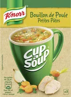 Mängden socker i Knorr Cup A Soup Soupe Bouillon de Poule Petites Pâtes 36g 3 Sachets
