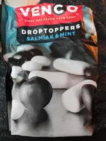 Mängden socker i Venco Droptoppers Salmiak & Mint