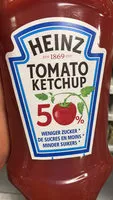 Mängden socker i Heinz ketchup 50% moins sucres