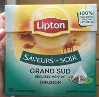 Mängden socker i Lipton Saveurs du Soir Infusion Grand Sud Menthe et Réglisse 20 Sachets Pyramid®