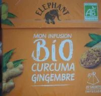 Mängden socker i Elephant Mon Infusion Bio Curcuma Gingembre 20 Sachets Pyramides