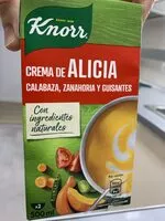 Mängden socker i Crema de Alicia con calabaza, zanahoria y guisantes