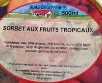 Mängden socker i Sorbet aux fruits tropicaux