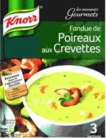 Mängden socker i Fondue de poireaux aux crevettes et pointe de crème