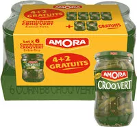 Mängden socker i Amora Cornichons Croq'Vert Extra-Fins 380g lot 4+2 gratuits