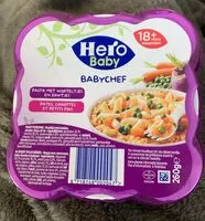 Mängden socker i Babychef pates carottes et petits pois