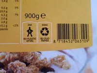 Mängden socker i Crunchy Muesli Rozijn