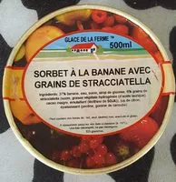 Mängden socker i Sorbet à la banane avec grains de stracciatella