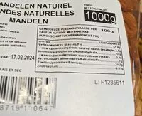 Mängden socker i Amandes naturels