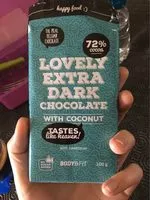 Mängden socker i Lovely Extra Dark Chocolate, Coconut
