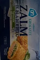 Mängden socker i Krokante zalm in bladerdeeg, Spinazie