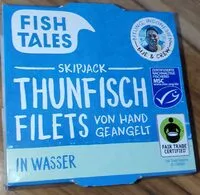 Mängden socker i Thunfisch Filets in Wasser, von Hand geangelt