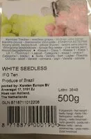 Mängden socker i White Seedless Grapes